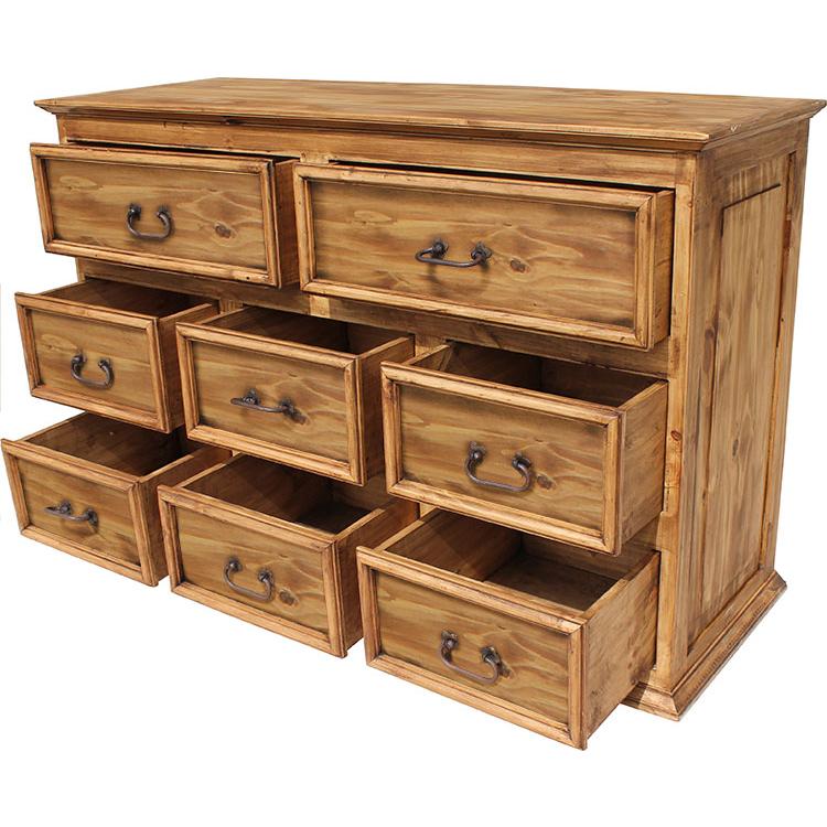 Rustic Pine Collection EightDrawer Dresser COM301