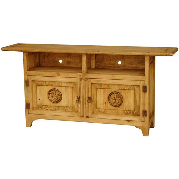Rustic Pine Collection Graciela TV Stand w/Stars COM518