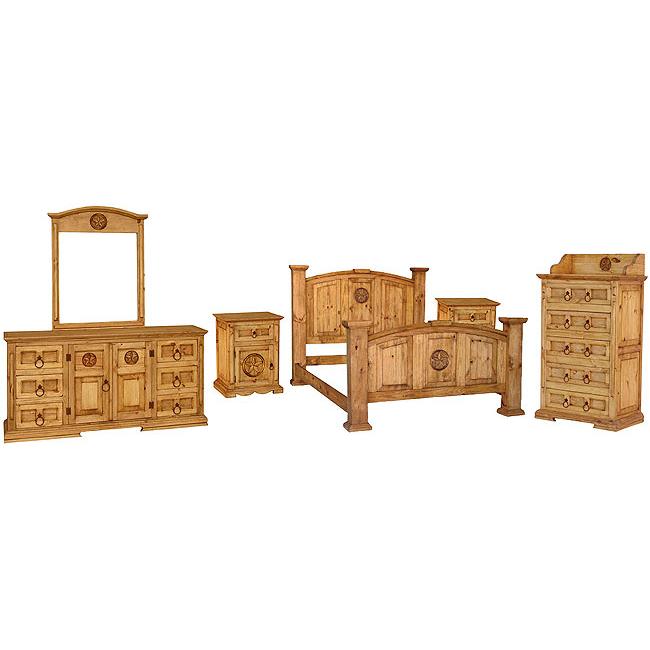 Rustic Pine Collection Mansion Star Bedroom Set BEDSET04
