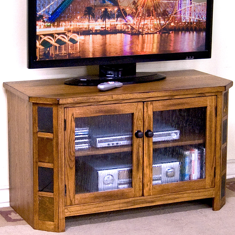 Rustic Oak & Slate Collection Rustic OakRaised TV Console 3395RO