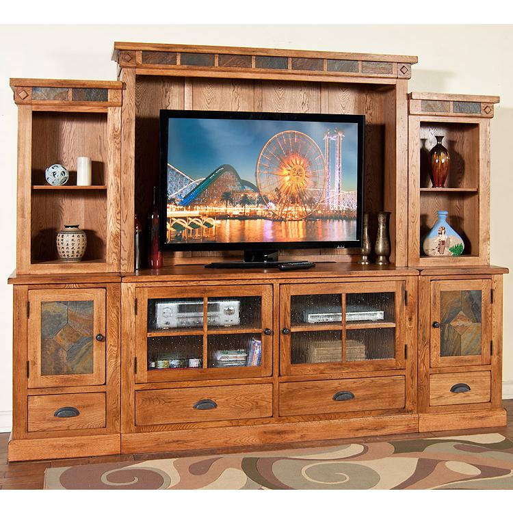 Rustic Oak & Slate Collection Rustic OakEntertainment Wall 3439RO