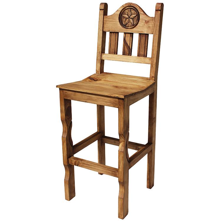 Rustic Pine Collection Tall Pueblo Star Bar Stool BAN999