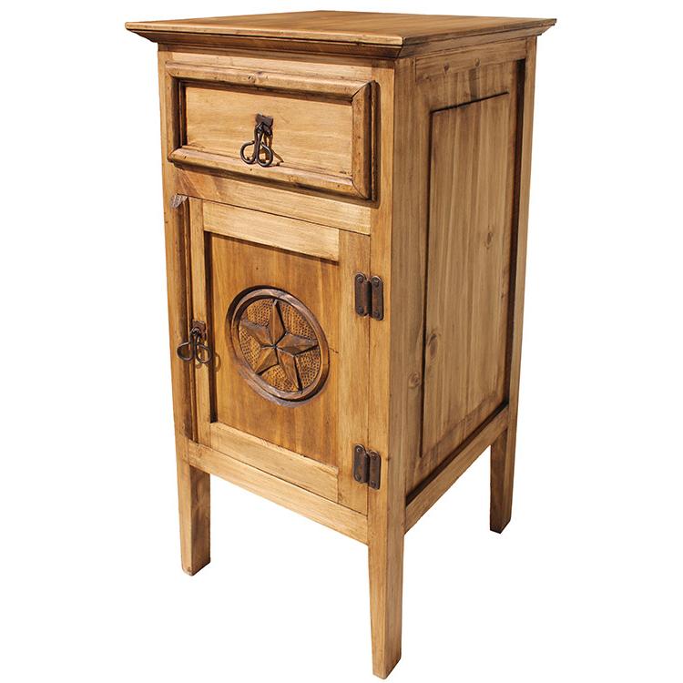 Rustic Pine Collection Star Telephone Stand w/ Drawer COM552