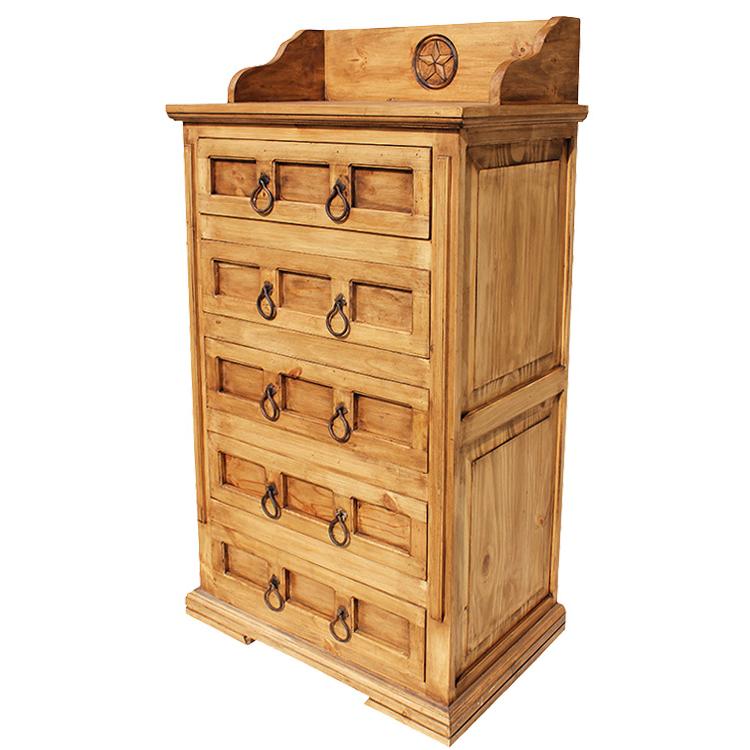 Rustic Pine Collection - Tall Mansion Star Dresser - COM506