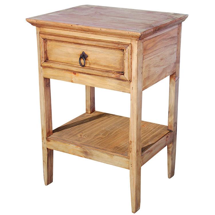 Rustic Pine Collection Yonny Nightstand w/Shelf BUR59
