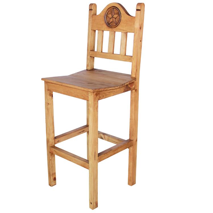 Rustic Pine Collection Tall Lone Star Bar Stool BAN532