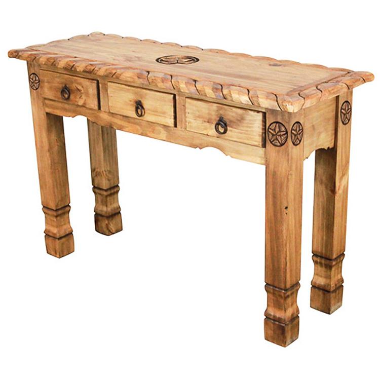 Rustic Pine Collection Texana 9Star Console Table CON554