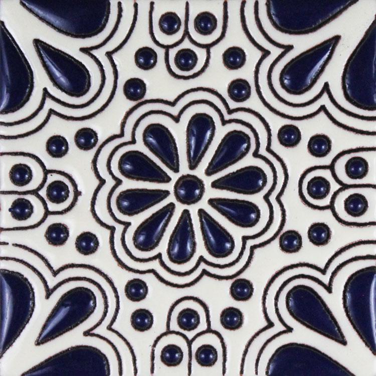 Talavera Tile Collection Lace AzulTalavera Relief Tile