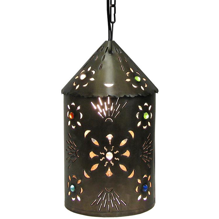 Mexican Tin Lighting Collection - Puebla Lantern w/Marbles - LAMC07