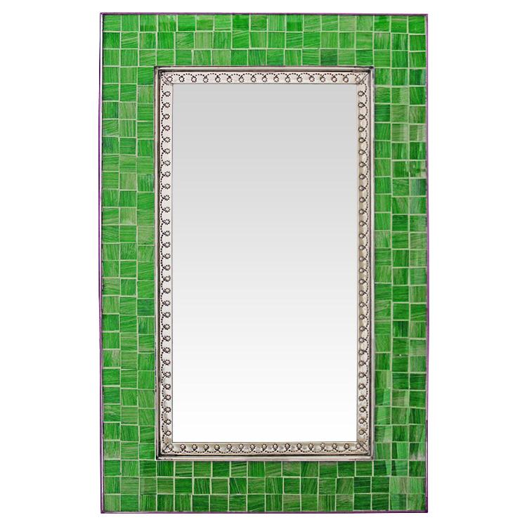 Talavera Tile Mirrors Collection Glass Tile Mirrorw/ Green Glass