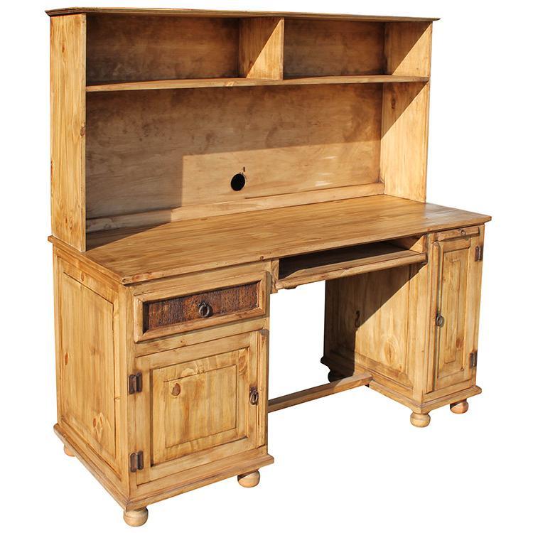 Rustic Pine Collection Computer Desk w/ Hutch ESC16