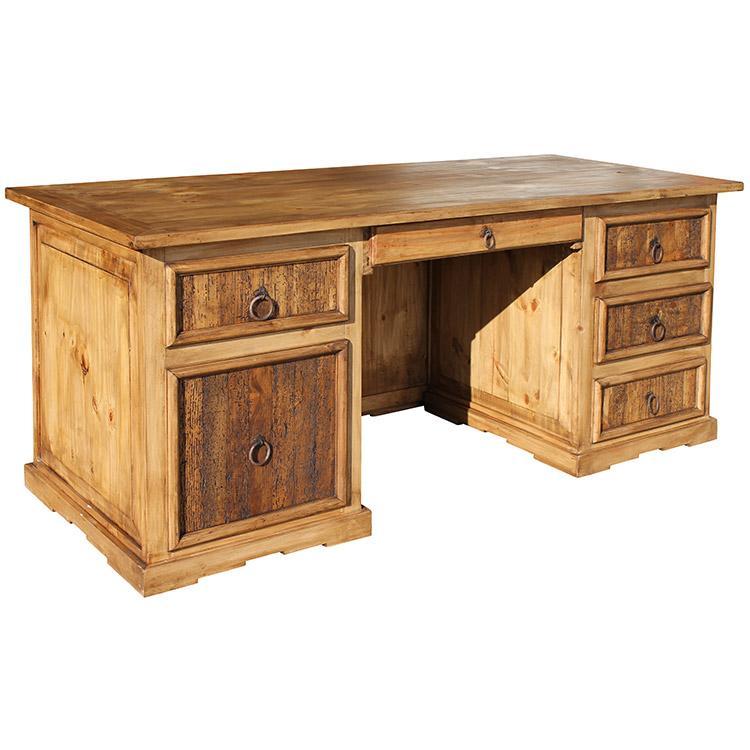 Rustic Pine Collection Executive Deskw/ Wormwood & Drawer ESC06D