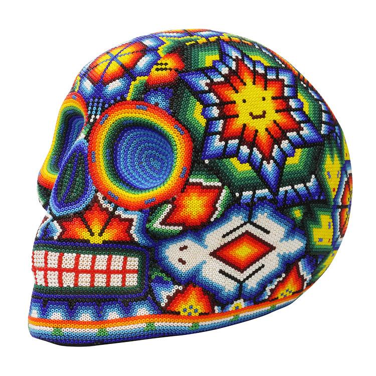 Huichol Bead Art Collection Huichol Beaded Skull HBSK028
