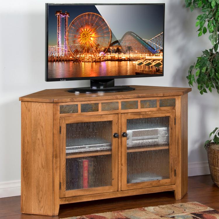 Rustic Oak & Slate Collection Rustic OakCorner TV Console 3399RO