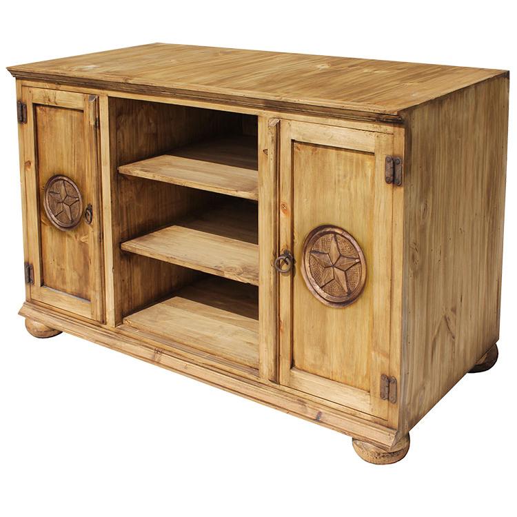 Rustic Pine Collection Tecate Star TV Standw/ Bunn Feet COM535