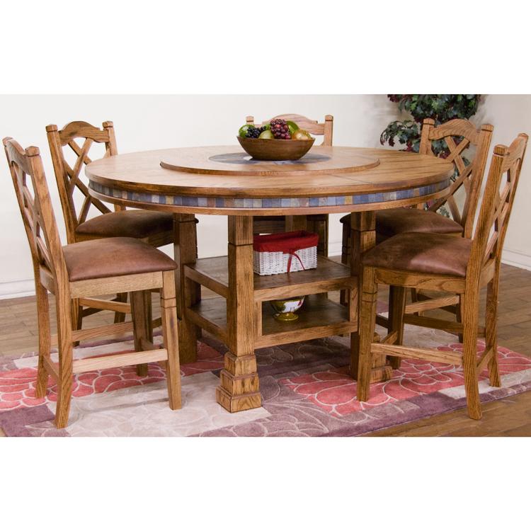 Rustic Oak & Slate Collection Rustic OakAdjustable Dining Table 1225RO
