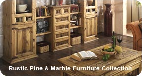 Rustic Pine & Marble Furniture Collection