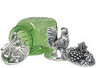 Pewter and Glass Kitchen Canisters