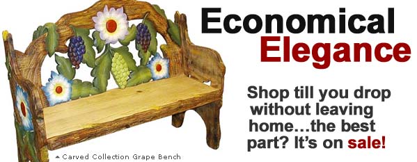Carved Collection Grape Bench