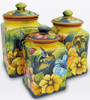 Majolica Kitchen Canisters