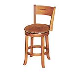 Rustic OakSwivel Barstool w/Back