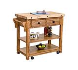 Rustic Oak Butcher Block Cart