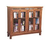 Rustic Oak Bookcase Console w/Doors