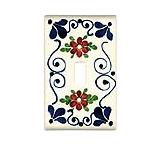 Blue with Red Flowers