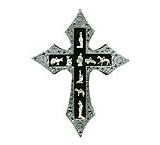 Black & Silver Crosswith Silver Milagros