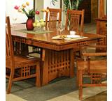 Mission Oak Trestle Dining Table