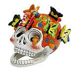 Orange Butterfly Skull