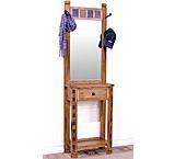 Rustic Oak Hat Rack w/Mirror