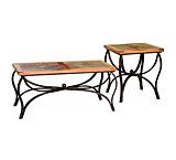 Rustic OakMetal Base Table Set