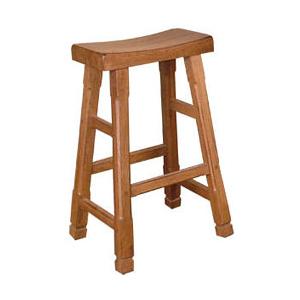Rustic OakSaddle Seat Stool