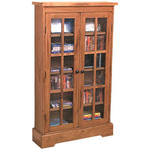 Rustic OakMovie Case w/Doors
