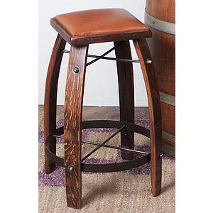 Tan Leather Stave Stool