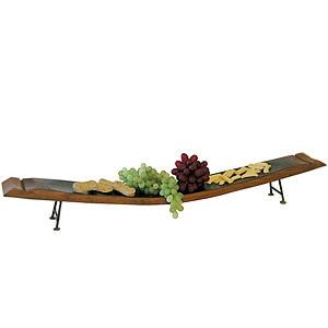 Wine Stave Server w/Iron Feet