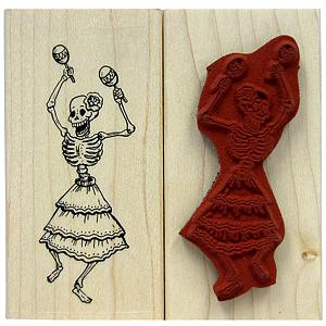Dancing SkeletonRubber Stamp