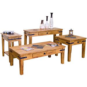 Rustic OakInlaid Table Set