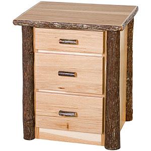 Hickory 3 Drawer Nightstand