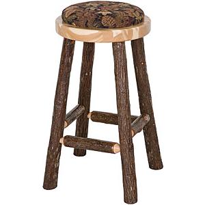 Upholstered Hickory Pub Stool