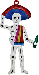 Skeleton w/ Beer Ornament