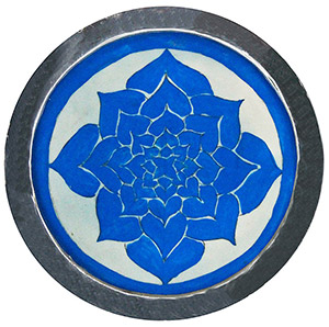 Small Pewter & Tile Hot Plate