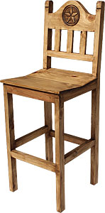 Tall Lone Star Bar Stool