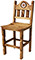 Short Texas Bar Stool w/Inlaid Marble