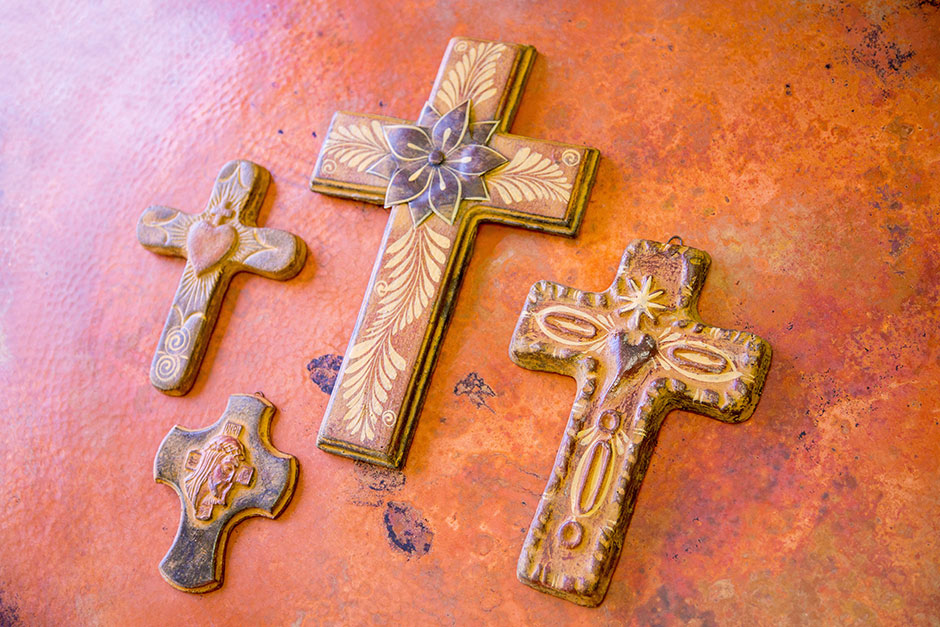 Rustic Clay Crosses