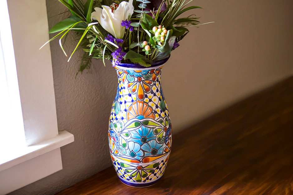 Talavera Vase with Flowers