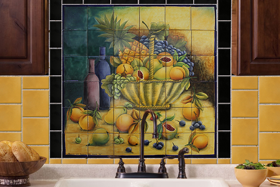 Santa Rosa Mural on Kitchen Backsplash