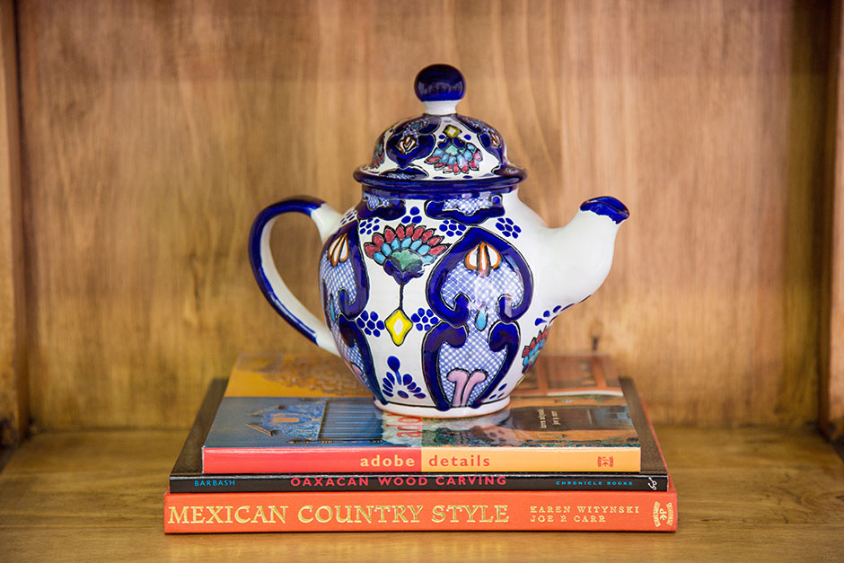 Teapot on Bookshelf