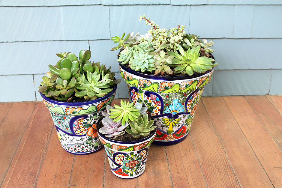 Talavera Planters on Porch